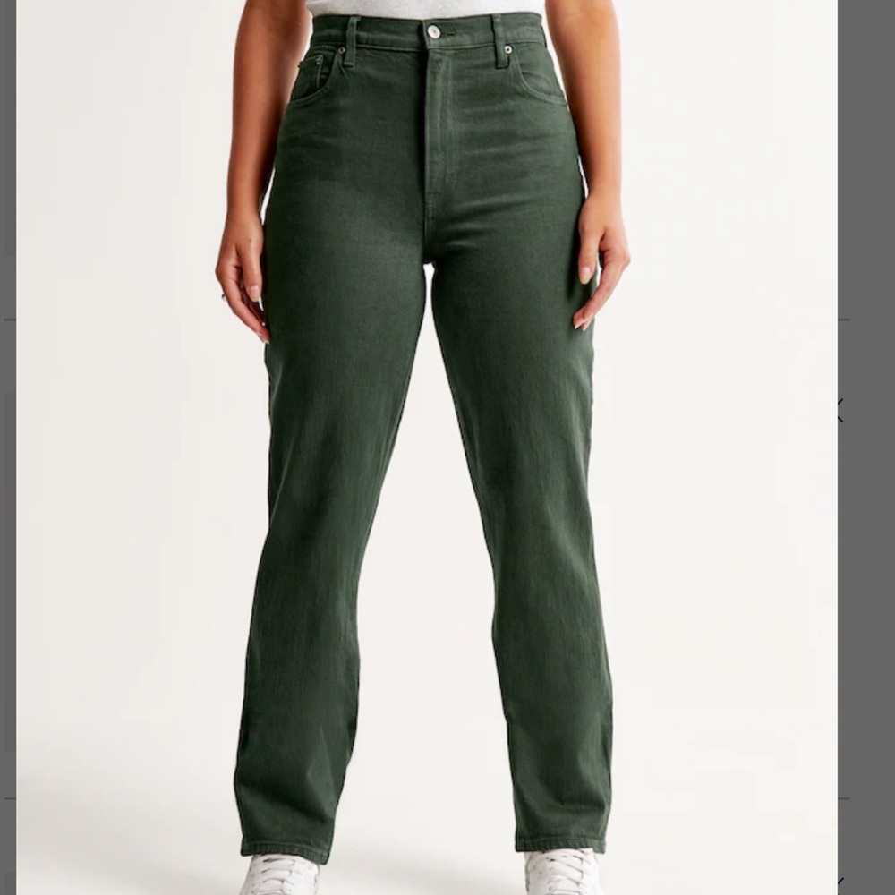 Abercrombie & Fitch Ultra High Rise 90s Style in Green
